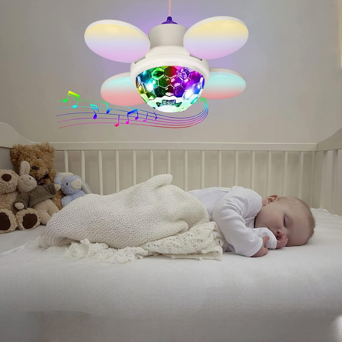 LAMPA LED SUFITOWA OBROTOWA INTELIGENTNA ŻARÓWKA GŁOŚNIK BLUETOOTH PILOT