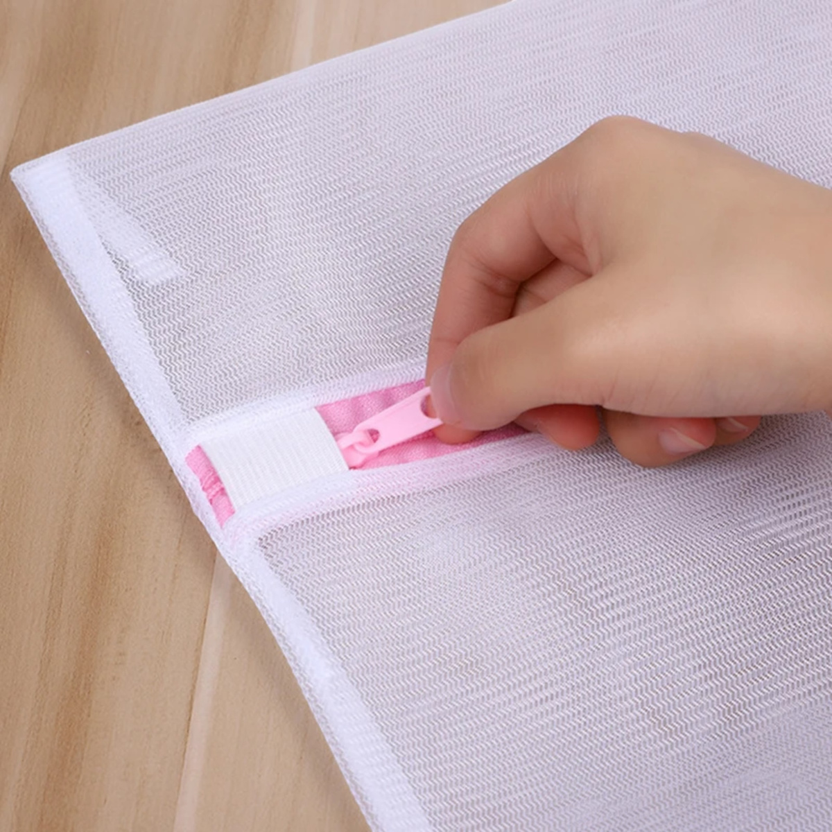 WORECZEK NA PRANIE WOREK SIATKA DO PRANIA UBRAŃ BIELIZNY FIRANEK 30X40cm