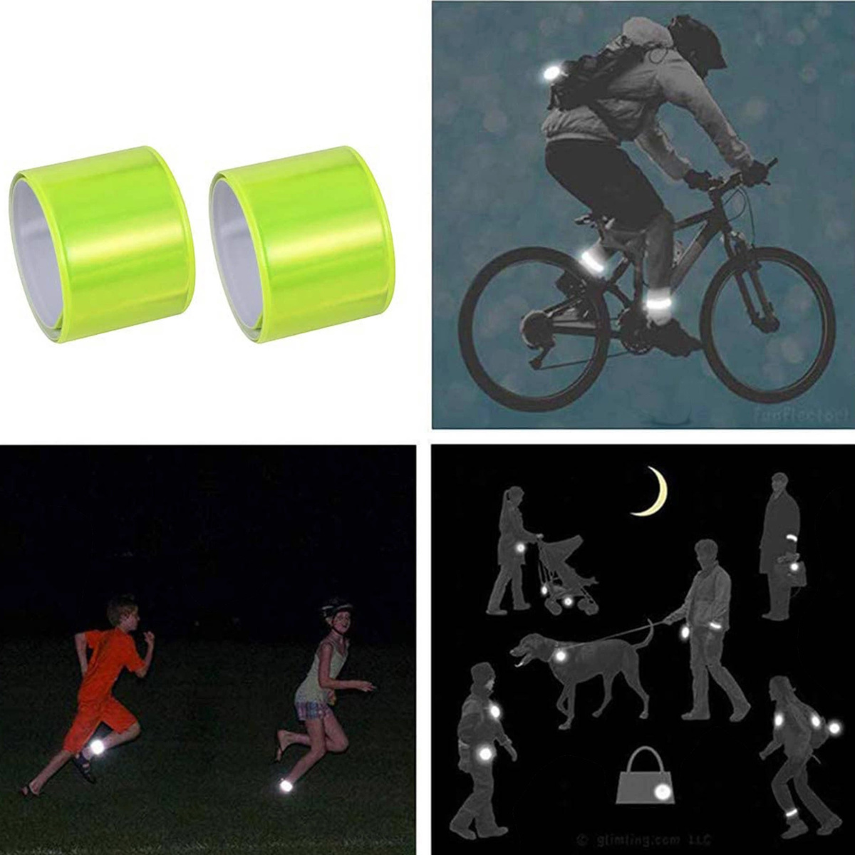OPASKA ODBLASKOWA DO BIEGANIA DO ROWERU 40cm - ZESTAW 10 SZTUK