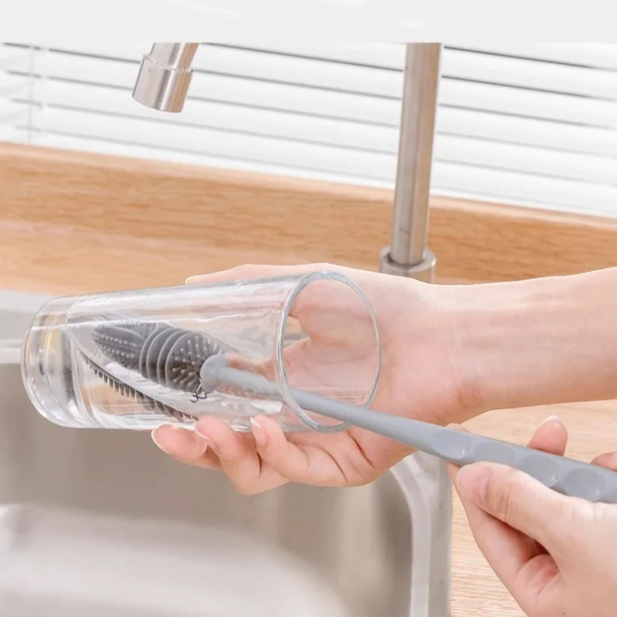 DUŻA SZCZOTKA DO MYCIA NACZYŃ SILIKONOWA DO SZKLANEK BUTELEK SODASTREAM