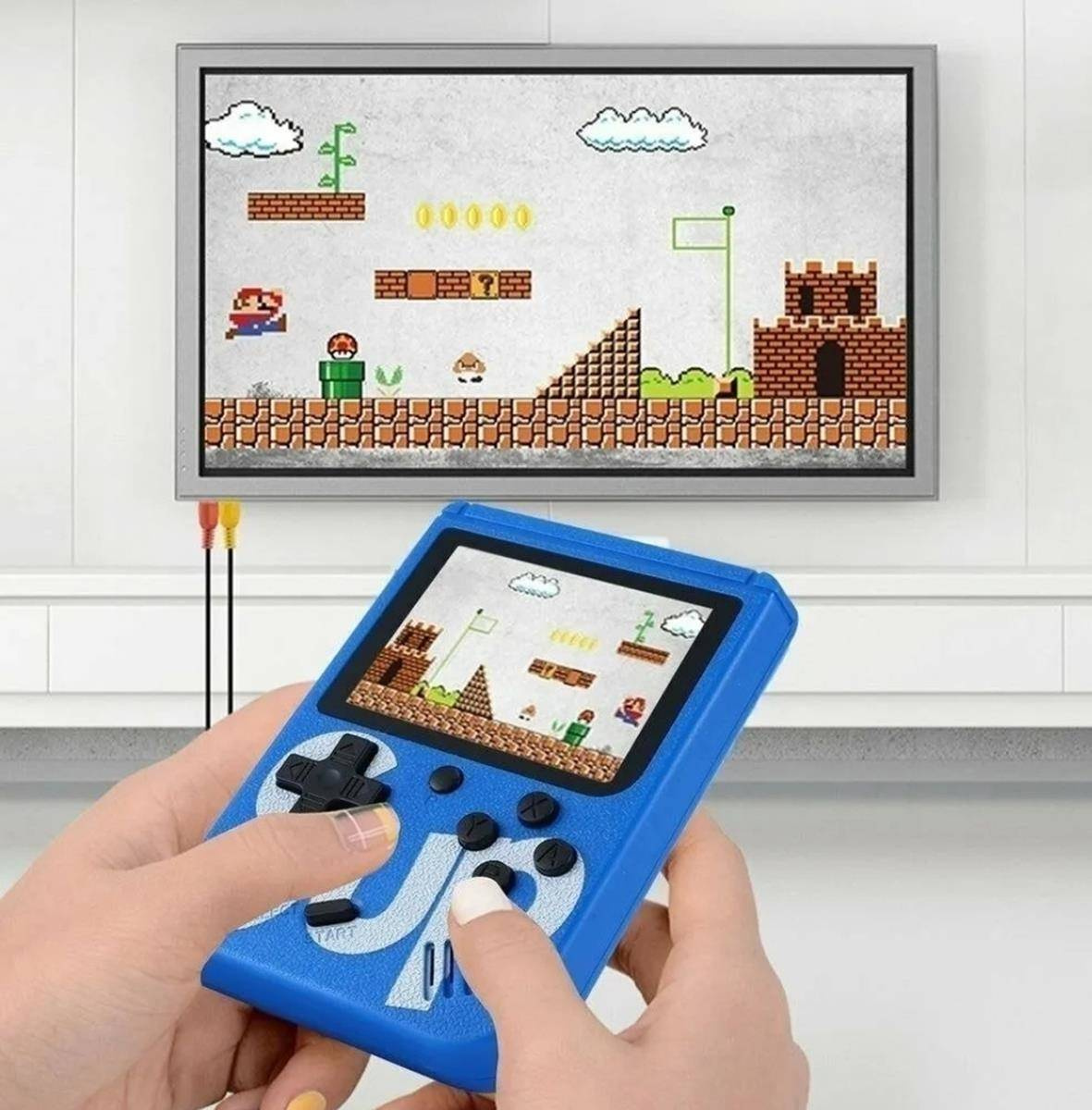 MINI KONSOLA RETRO PRZENOŚNA GRA 400 GIER NA TV KOLOROWE GIERKI GAME BOX