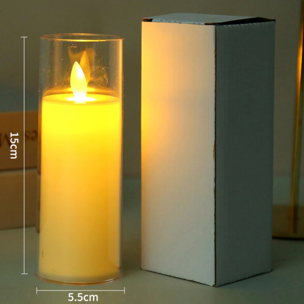 ŚWIECZKA LED 15CM ELEKTRYCZNY WKŁAD DO ZNICZY ŚWIECA EFEKT PŁOMIENIA ZNICZ