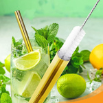 METALOWE SŁOMKI DO PICIA ZESTAW 2w1 SŁOMKA ZE STALI EKO RURKA WIELORAZOWA