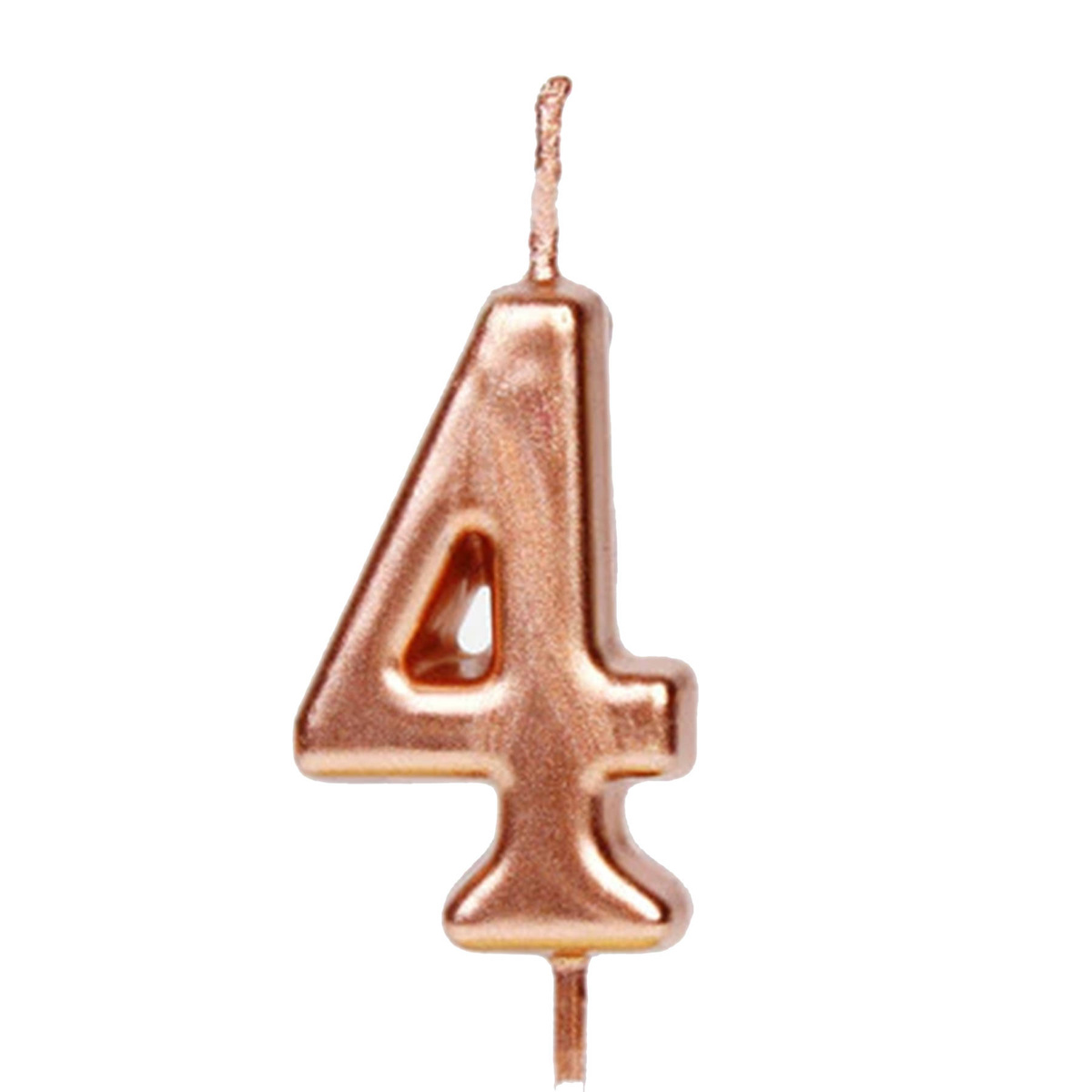 Świeczka Urodzinowa na Tort Cyfra 4 Rose Gold