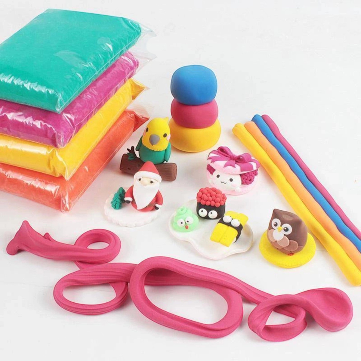 SUPER CLAY PLASTELINA PIANKOLINA GLINA MEGA DUŻA SENSORYCZNA +AKC 6 KOLORÓW