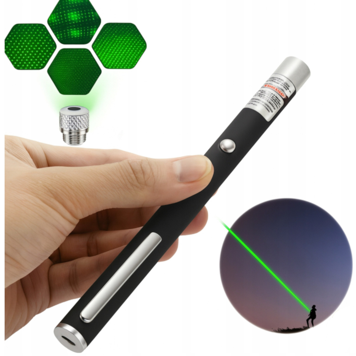 LASEROWY POINTER ZIELONY DLA KOTA I PREZENTACJI WSKAŹNIK ASTRONOMICZNY LED