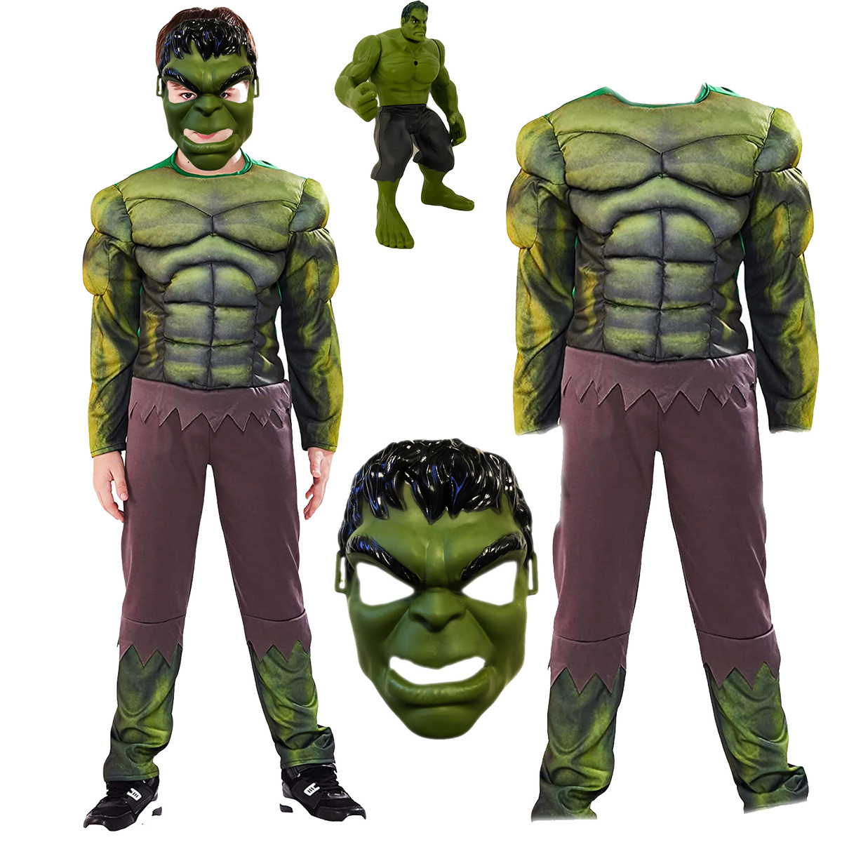 AVENGERS HULK Strój kostium dla dzieci 98-110 + Figurka