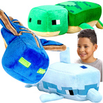 MINECRAFT - ZESTAW PLUSZOWYCH MASKOTEK 3w1 DELFIN ŻÓŁW DUŻA ZJAWA