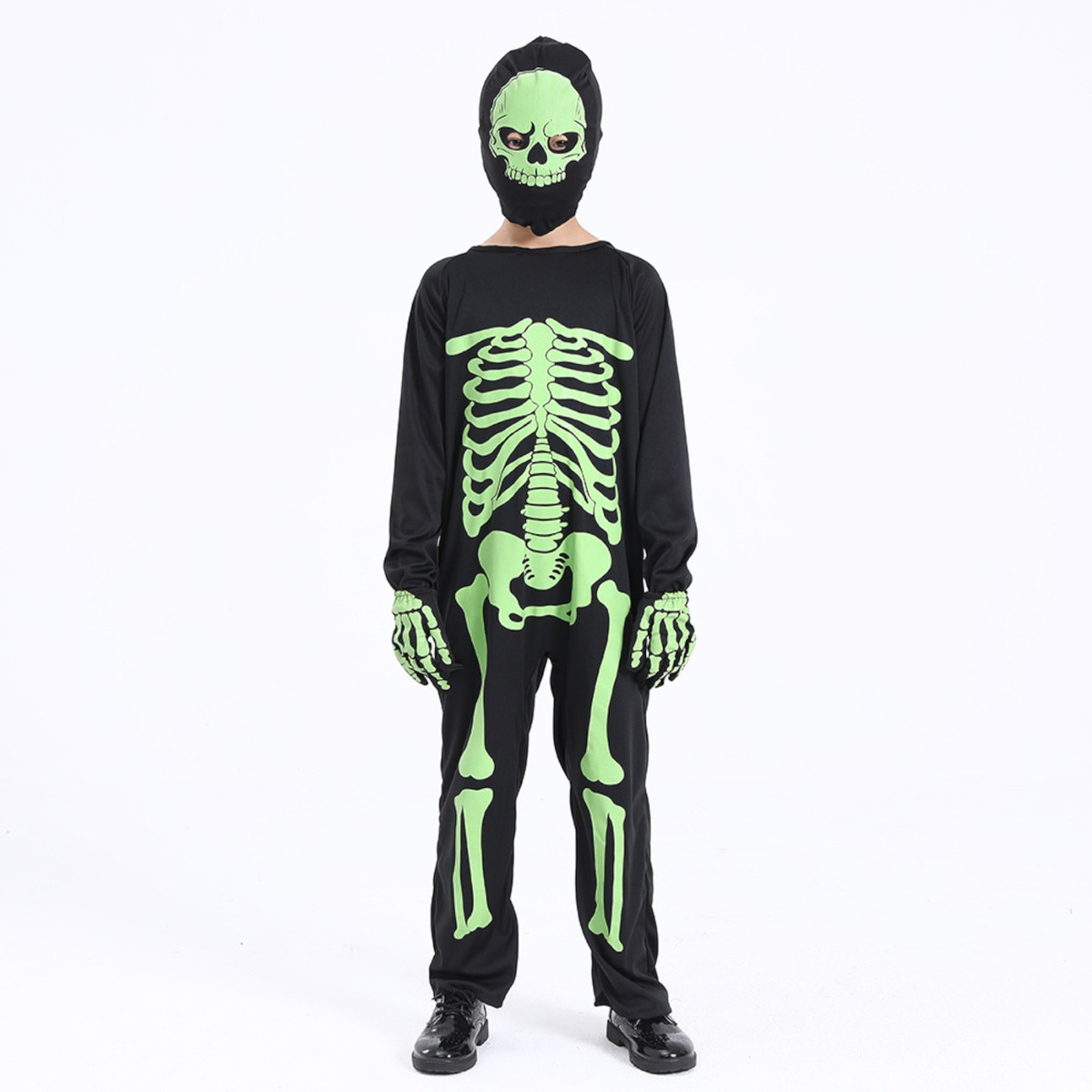 STRÓJ NA HALLOWEEN - KOŚCIOTRUP FLUORESCENCYJNY (ŚWIECI W CIEMNOŚCI) rozmiar L