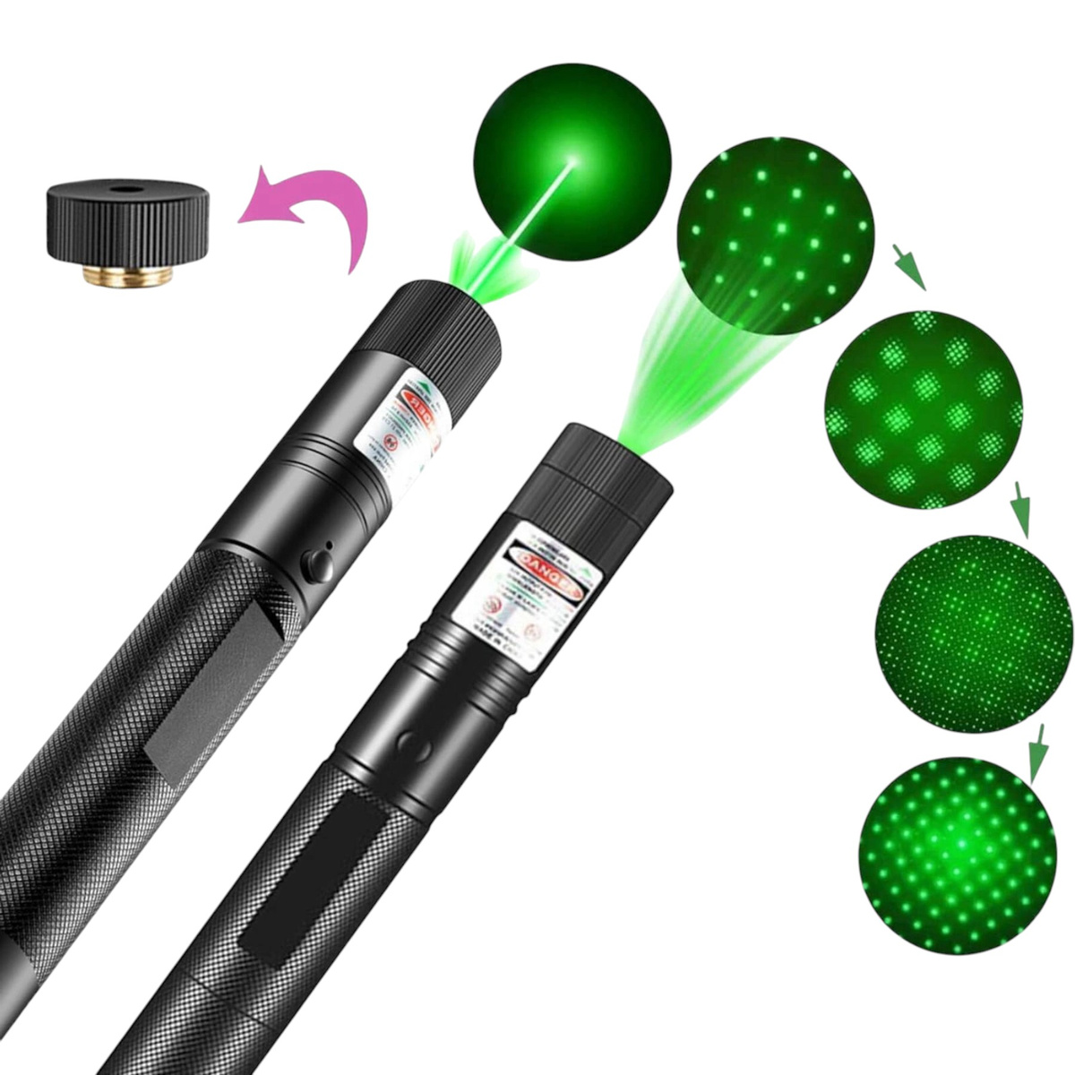 WSKAŹNIK LASEROWY POINTER LASER ZIELONY USB MOCNY DUŻY ZASIĘG AKUMULATOR