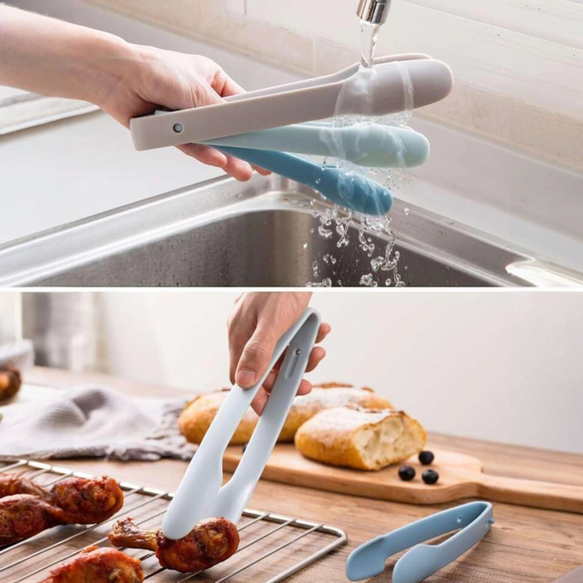 SZCZYPCE KUCHENNE DO SAŁATEK ZESTAW 3 SZCZYPIEC KUCHENNYCH NESTING SKŁADANE