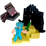 FIGURKI Z GRY MINECRAFT STEVE SMOK AKCESORIA ZESTAW 8 SZTUK FIGURKA DODATKI