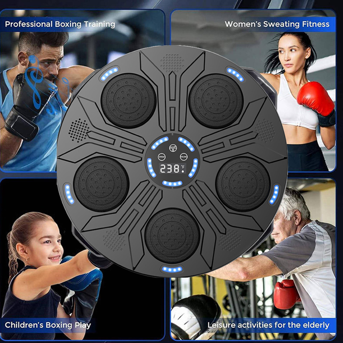 MUSIC BOXING MACHINE BLUETOOTH TRENINGOWA TARCZA BOKSERSKA ZRĘCZNOŚCIOWA 
