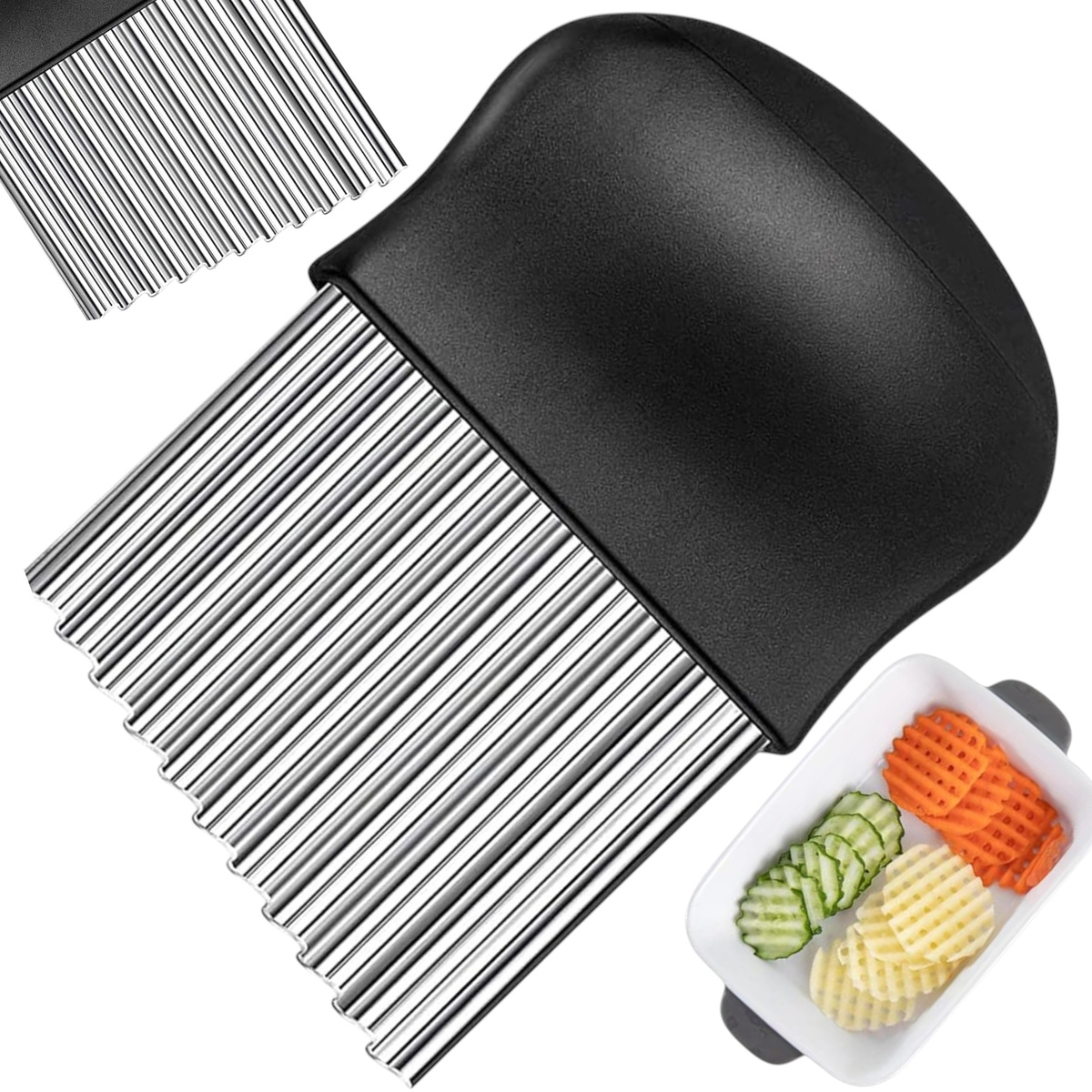 NOŻYK KARBOWANY DO WYKRAJANIA FRYTEK CHIPSÓW KRAJACZ FALOWANY DO WARZYW NÓŻ