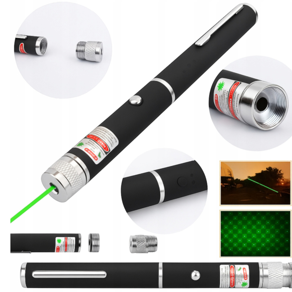 LASEROWY POINTER ZIELONY DLA KOTA I PREZENTACJI WSKAŹNIK ASTRONOMICZNY LED