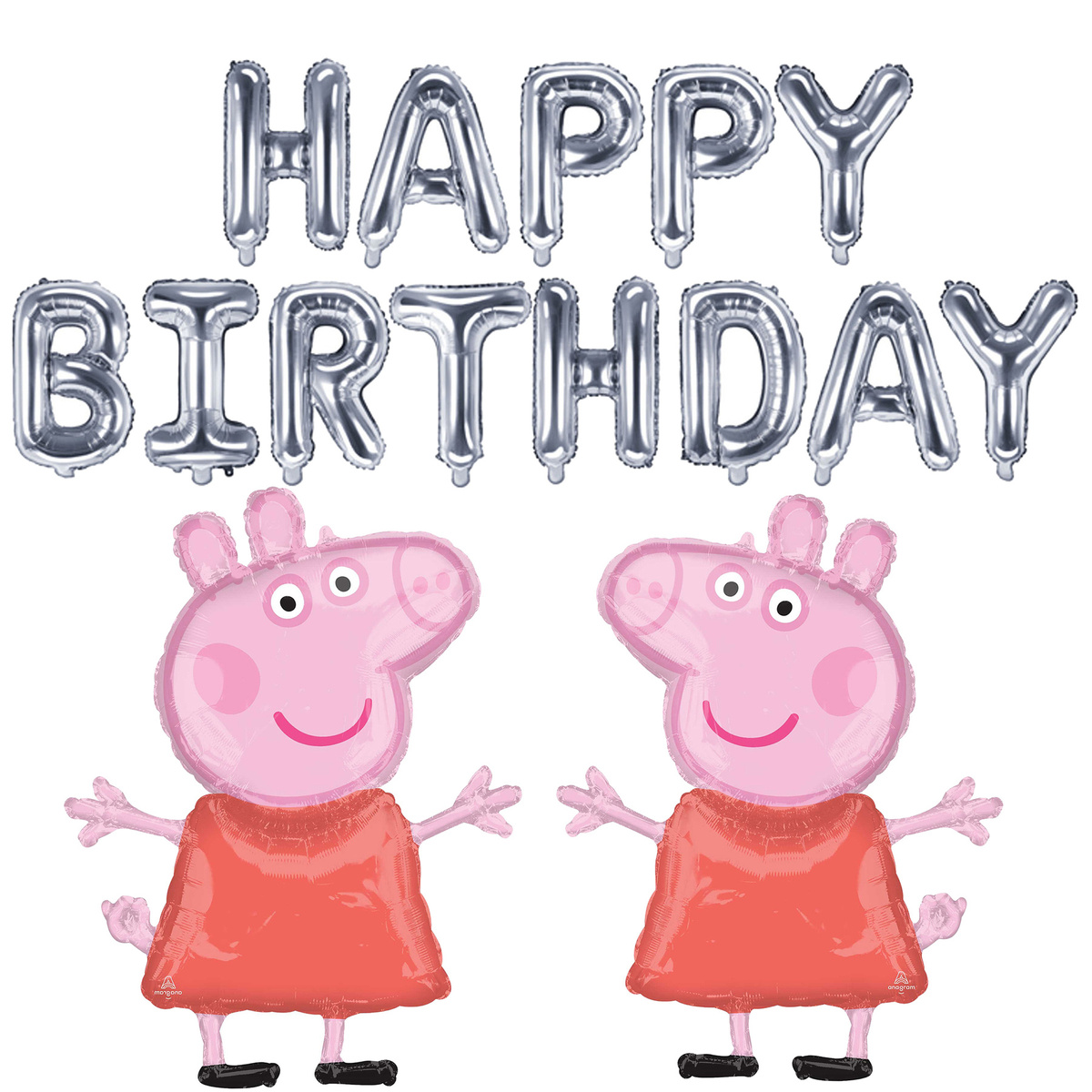 Zestaw balonów na urodziny HAPPY BIRTHDAY ŚWINKA PEPPA