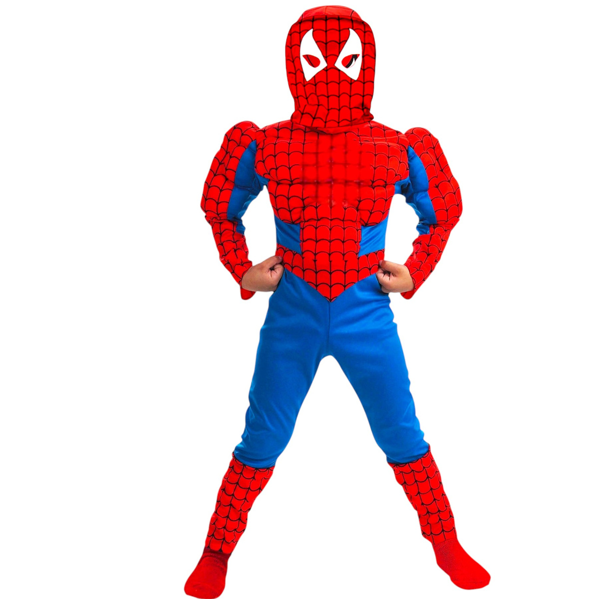 SPIDERMAN - STRÓJ DLA CHŁOPCA GRUBY Z MIĘŚNIAMI + MASKA NA TWARZ