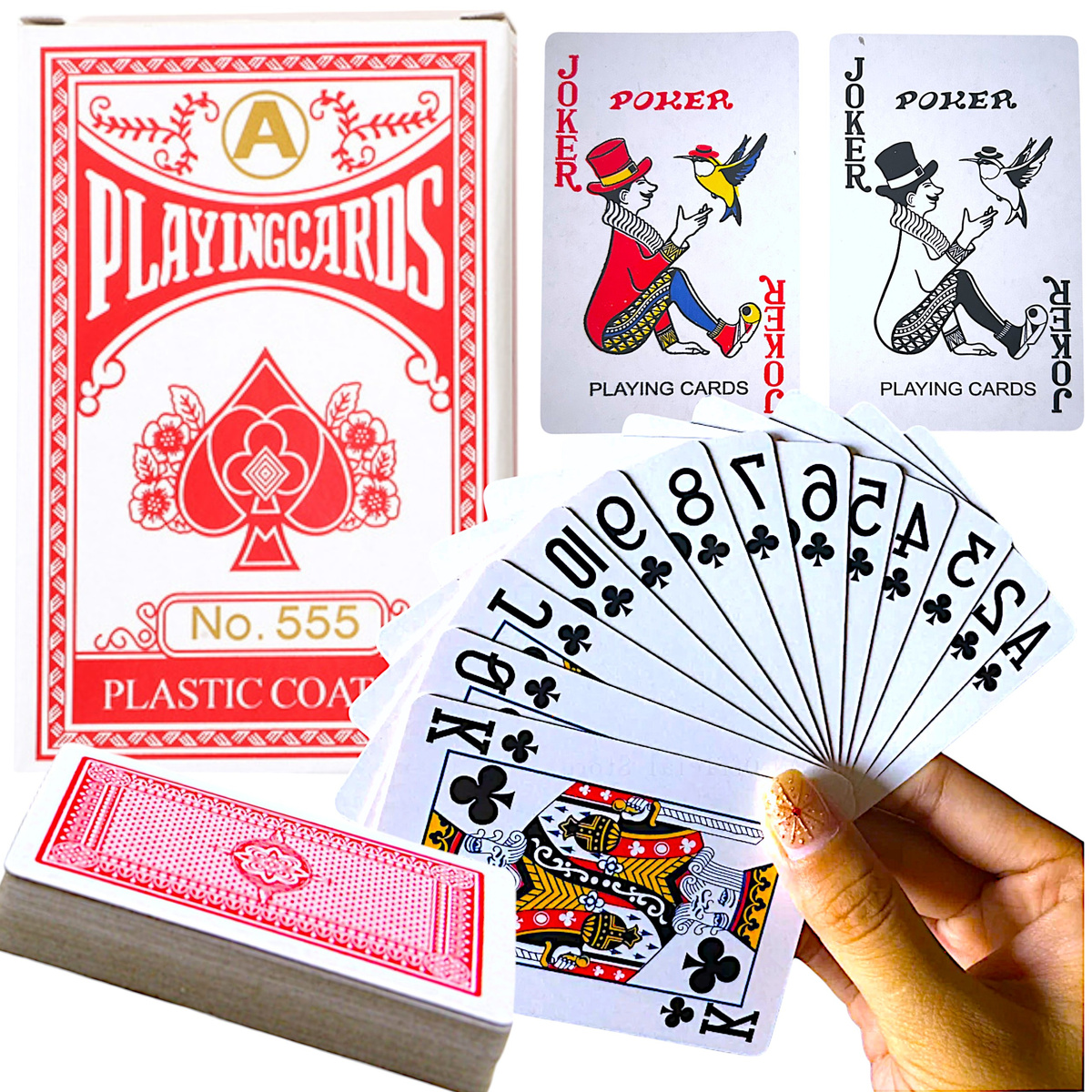 KARTY DO GRY W POKERA MAKAO 54 SZTUK RODZINNA GRA KARCIANA TALIA KART