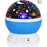 LAMPKA NOCNA PROJEKTOR GWIAZD LED 3w1 LAMPA OBROTOWA KOLOROWA OZDOBA POKOJU