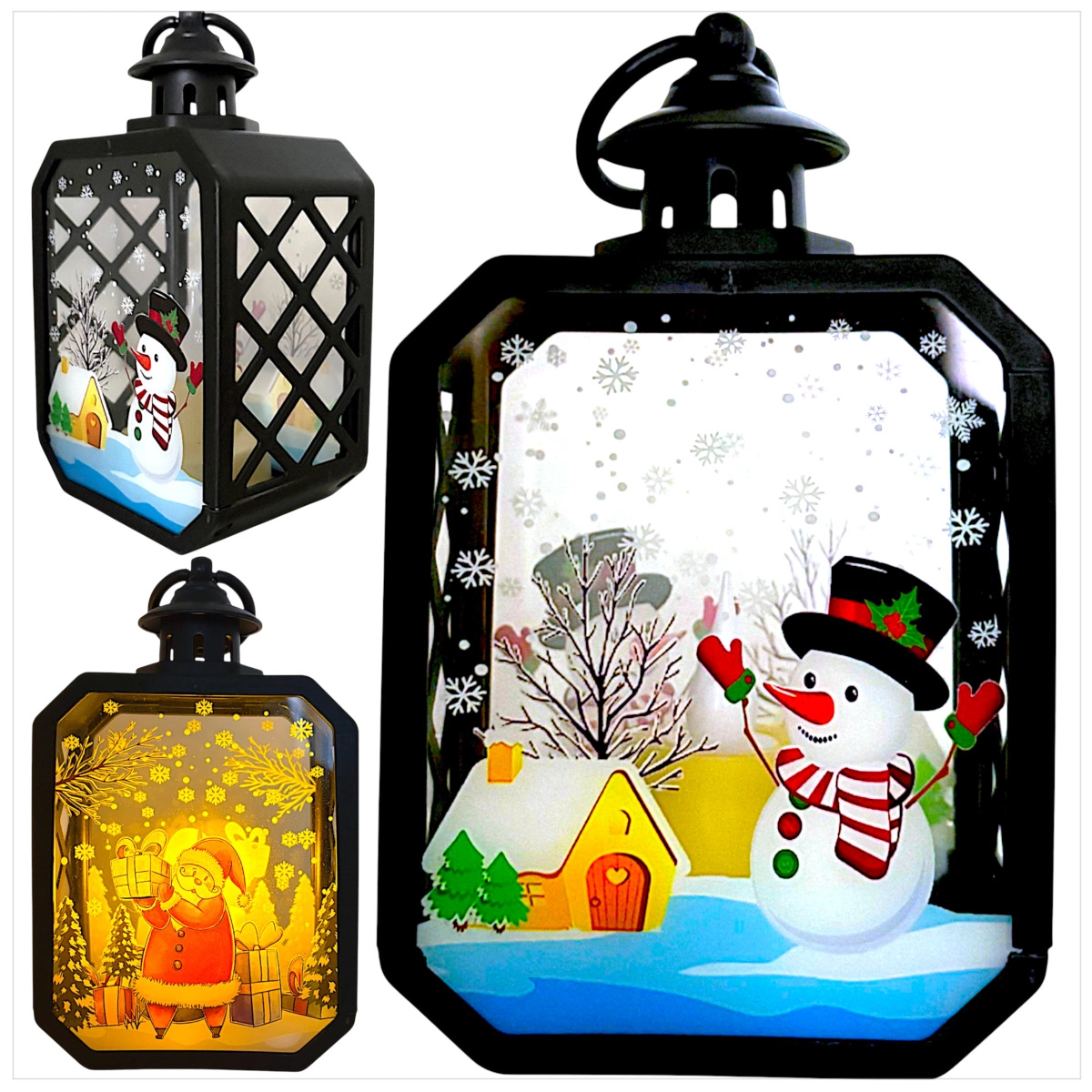 LAMPKA ŚWIĄTECZNA LATARENKA BOŻE NARODZENIE MAGICZNY LAMPION LED MIKOŁAJ
