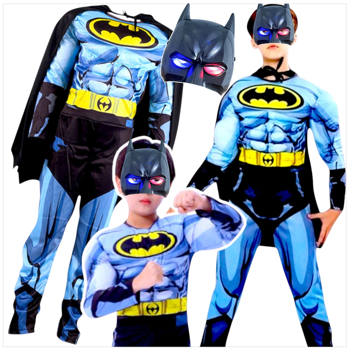 BATMAN - STRÓJ DLA CHŁOPCA GRUBY Z MIĘŚNIAMI DELUXE