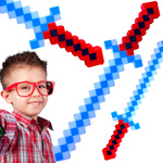 MINECRAFT MIECZ ŚWIETLNY Z GRY DŁUGI DŹWIĘK ŚWIECI GRAFIKA KOLOROWY LED