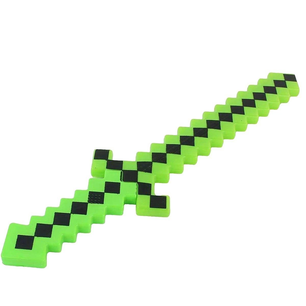 MINECRAFT - ZWSTAW 7 FIGUREK Z GRY DUŻY ZESTAW 8W1 MIECZ PIXEL ŚWIECĄCY