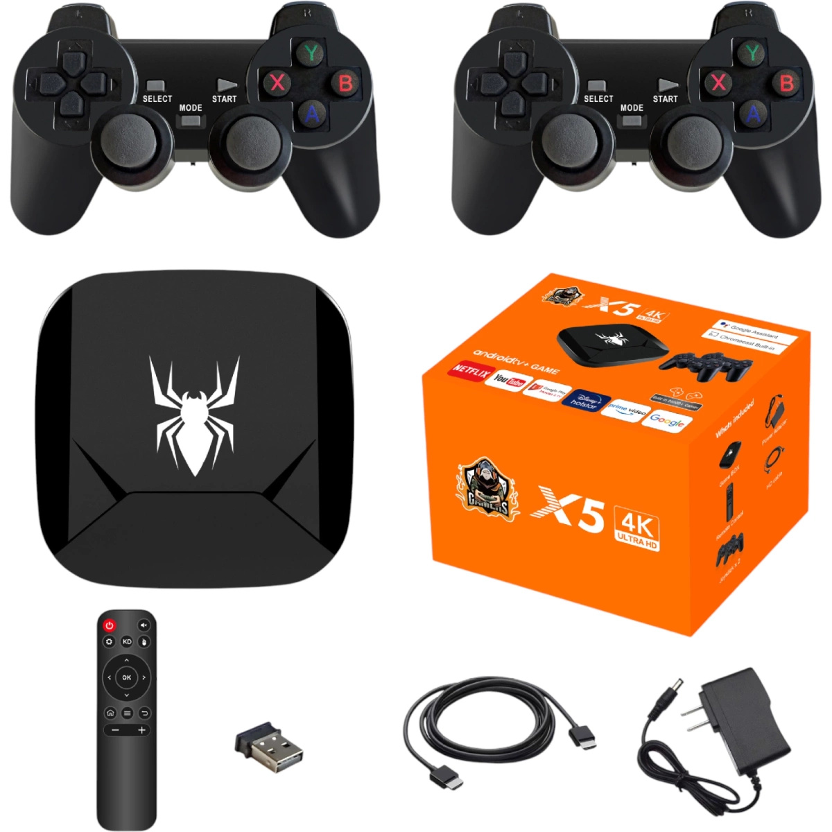 MEGA ZESTAW PROJEKTOR RZUTNIK ANDROID + KONSOLA RETRO 2x PAD 