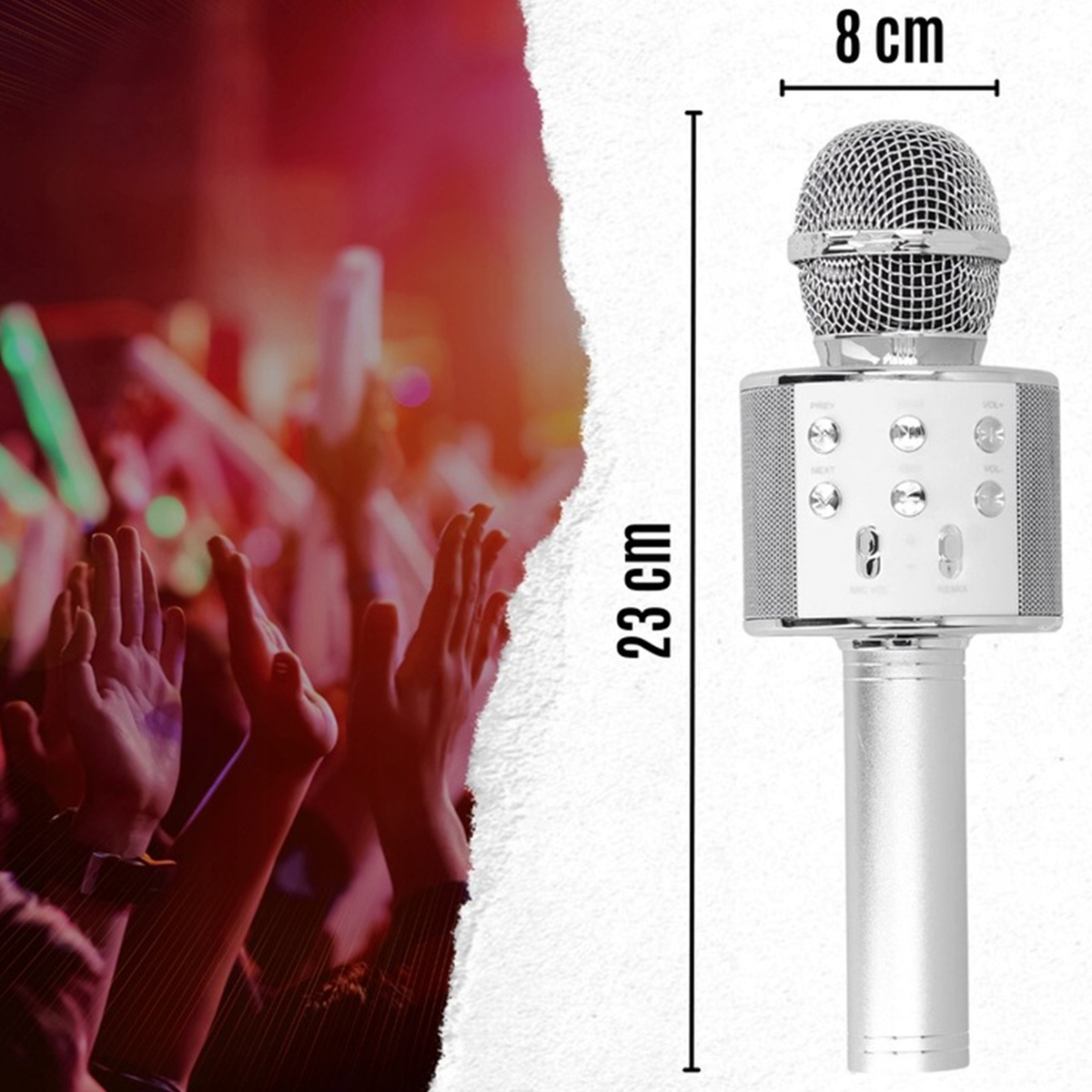 MIKROFON BEZPRZEWODOWY KARAOKE GŁOŚNIK BLUETOOTH RÓŻOWY IDEALNY NA PREZENT 