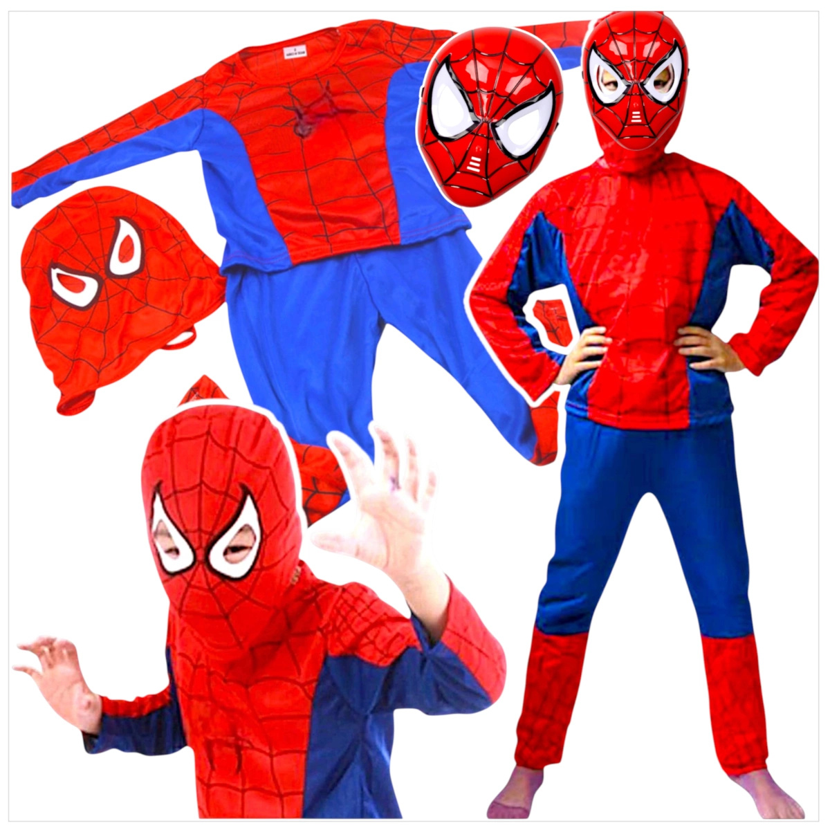 SPIDERMAN - STRÓJ DLA CHŁOPCA + MASKA rozmiar L 122-128
