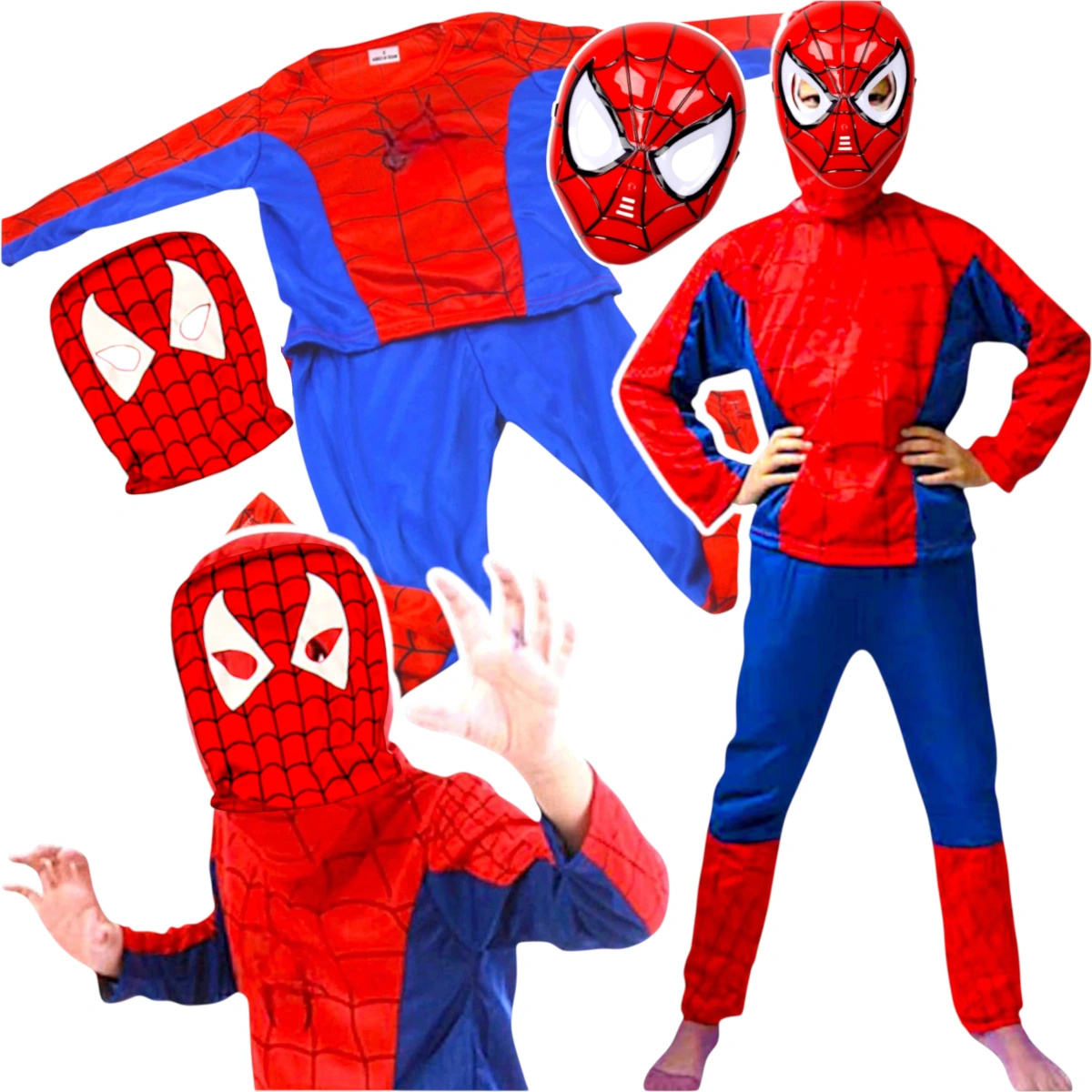 SPIDERMAN - STRÓJ DLA CHŁOPCA + MASKA rozmiar S 98-110