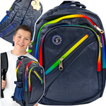 PLECAK SZKOLNY DZIECIĘCY 3 KOMORY MODNY GRANATOWY DLA CHŁOPCA I DZIEWCZYNKI