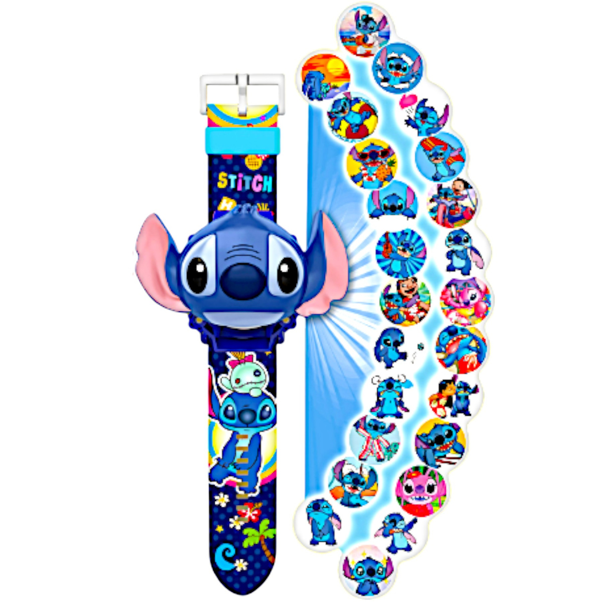 LILO I STICH ZEGAREK Z PROJEKTORM 3D WYŚWIETLA OBRAZKI IKONY PROJEKTOR