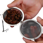 ZAPARZACZ DO HERBATY METALOWY KULKA Z ŁAŃCUSZKIEM UCHWYT DO ZIÓŁ KOSZYCZEK