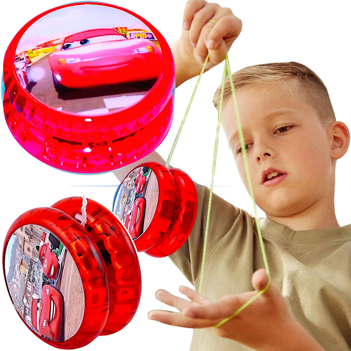 ŚWIECĄCE JOJO AUTA YO-YO ZABAWKA ZRĘCZNOŚCIOWA CARS WZORY ŚWIECI