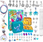 ZESTAW KORALIKÓW DO ROBIENIA BRANSOLETEK BIŻUTERII 40 EL STITCH LILO STICH