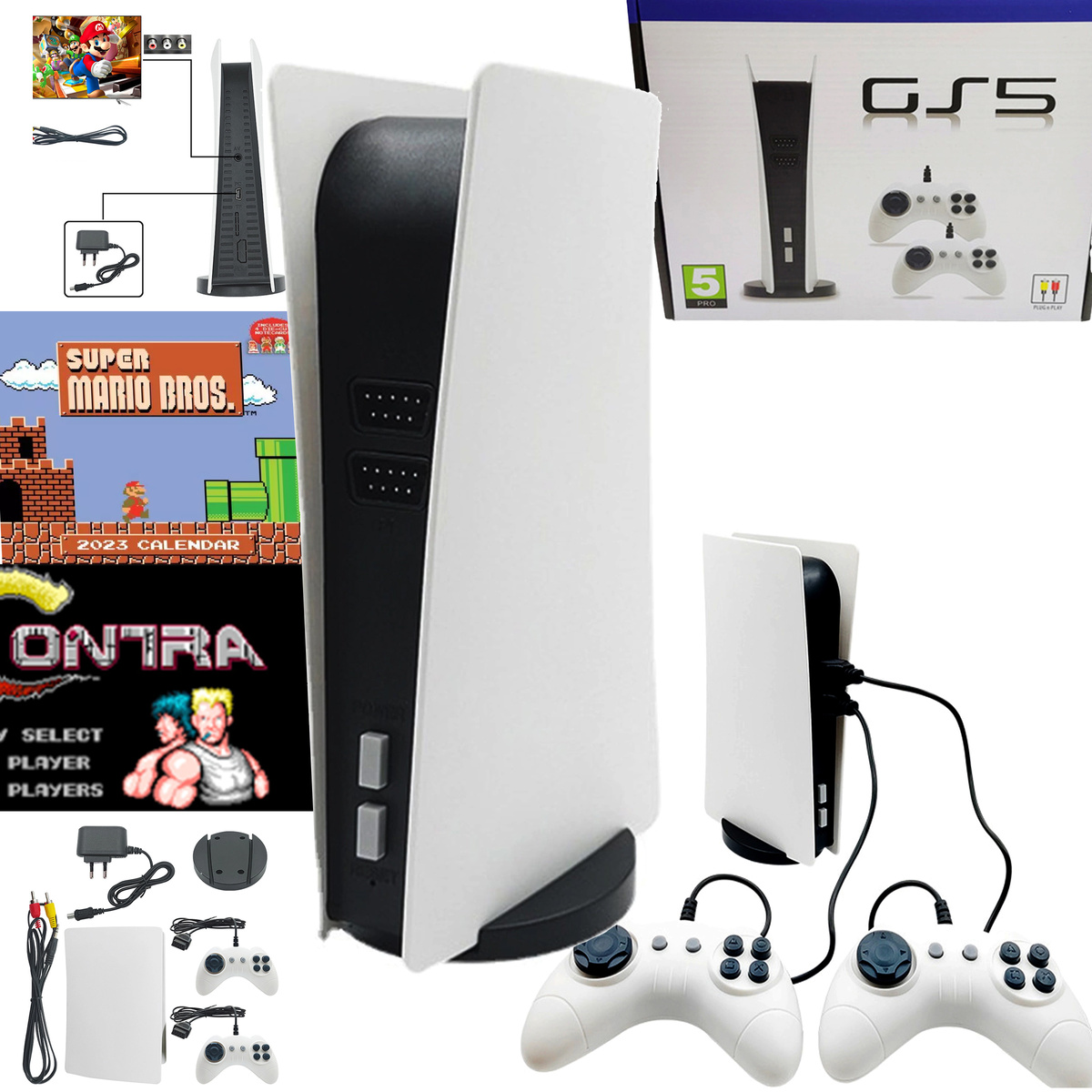 KONSOLA TELEWIZYJNA RETRO GAME STATION 5 GS5 - 300 GIER 2 PADY