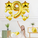 Balon Foliowy Cyfra 9 Złoty 100cm