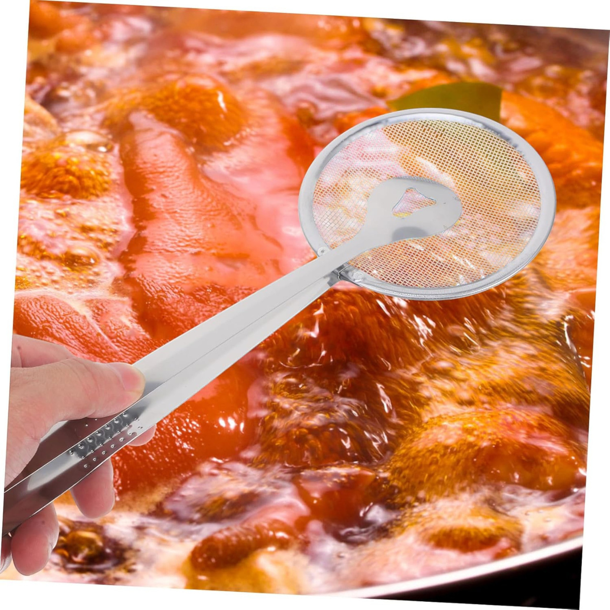 Szczypce z Sitkiem do Odsączania Smażonych Potraw Łapka STAL NIERDZEWNA