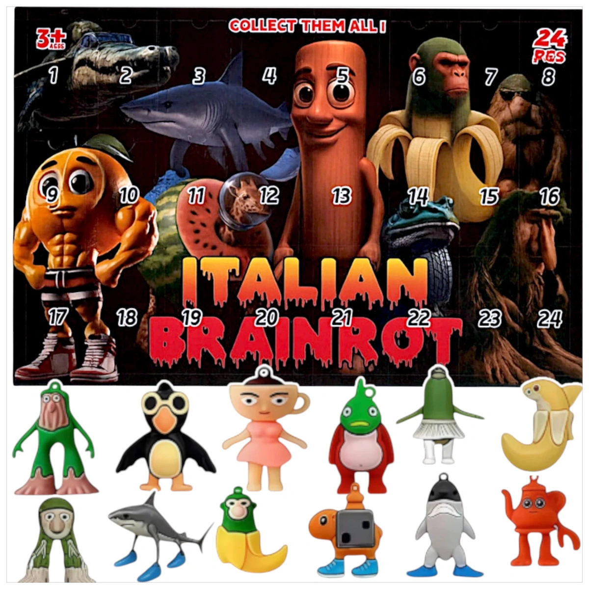 FIGURKA BRAINROT ZESTAW FIGUREK NIESPODZIANKA TUNG SAHUR 24 SZTUKI KOLEKCJA