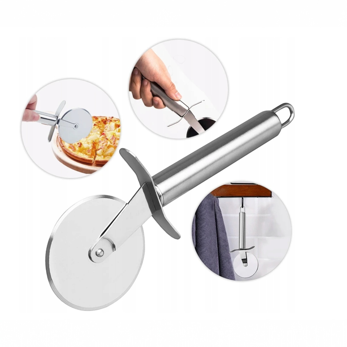 NOŻYK DO PIZZY NÓŻ DO PIZZY RADEŁKO DUŻY OKRĄGŁY DO KROJENIA PIZZY OSTRY