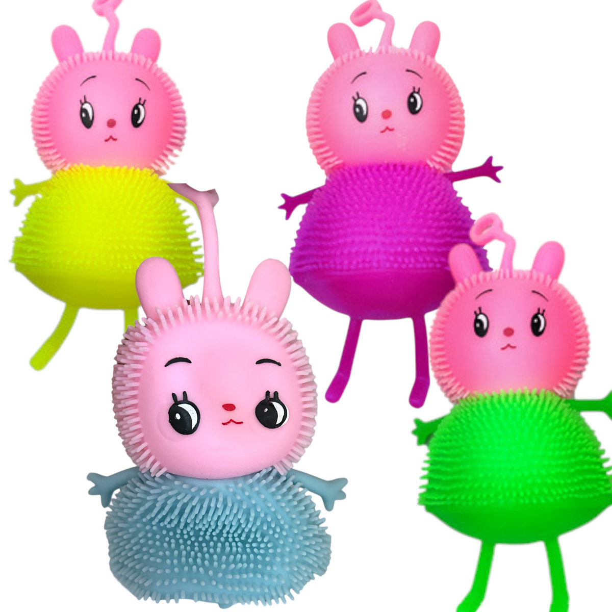 GNIOTEK ANTYSTRESOWY ŚWIECIĄCY LALKA LAECZKA GNIOTEK DUŻY 14CM ŚWIECI LED