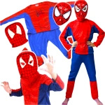 SPIDERMAN - STRÓJ DLA CHŁOPCA + MASKA rozmiar L 122-128