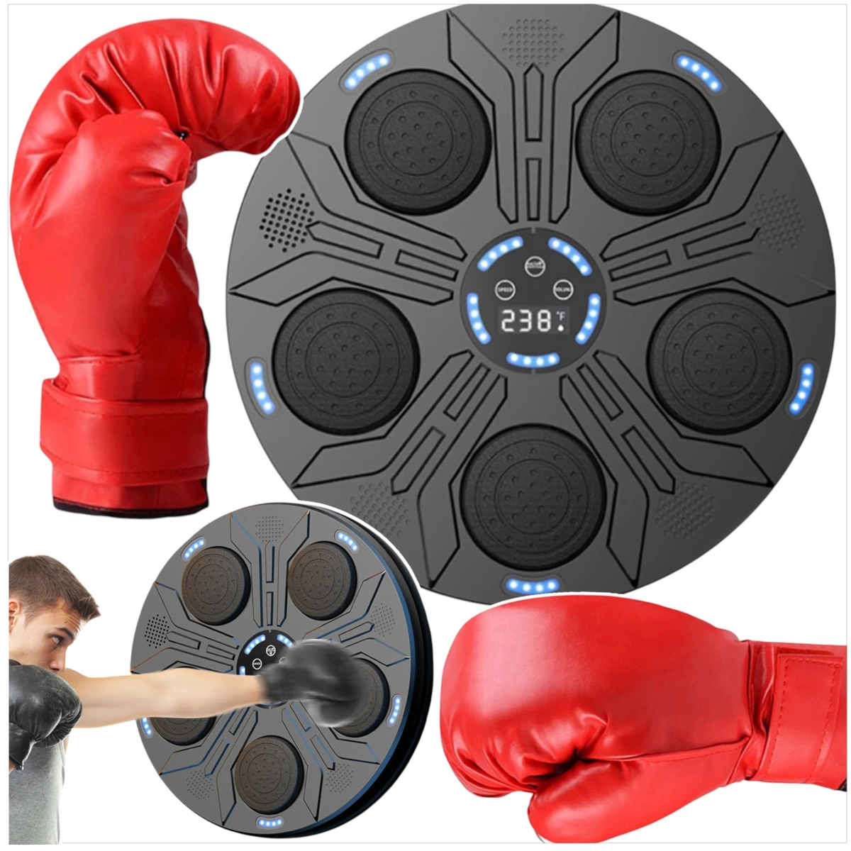MUSIC BOXING MACHINE BLUETOOTH TRENINGOWA TARCZA BOKSERSKA ZRĘCZNOŚCIOWA 