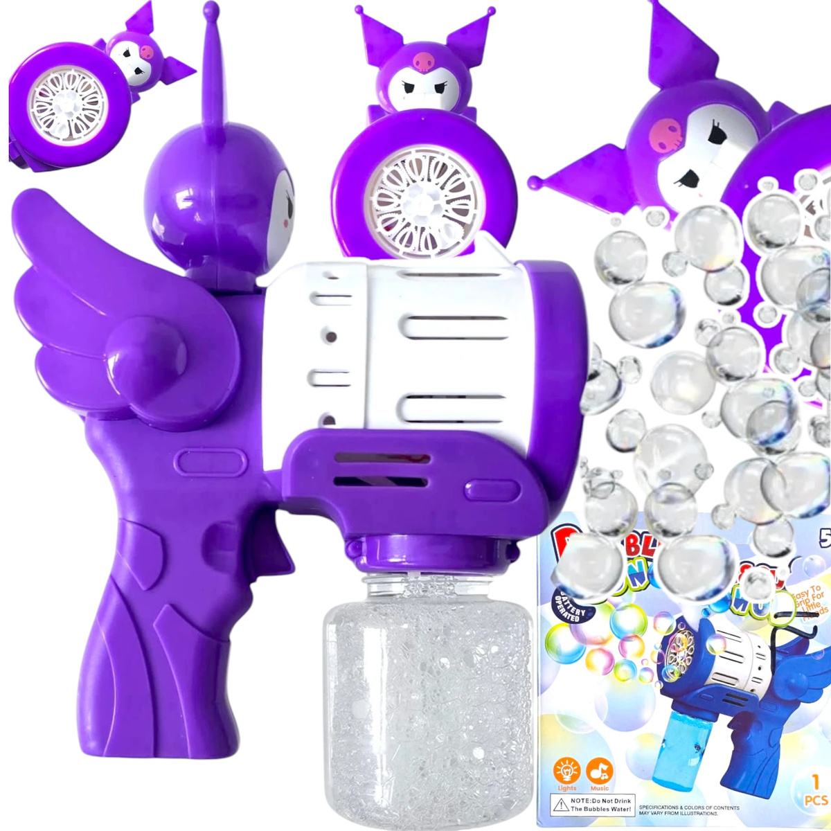 PISTOLET DO BANIEK MYDLANYCH KUROMI AUTOMAT BAŃKI MYDLANE PŁYN WYRZUTNIA