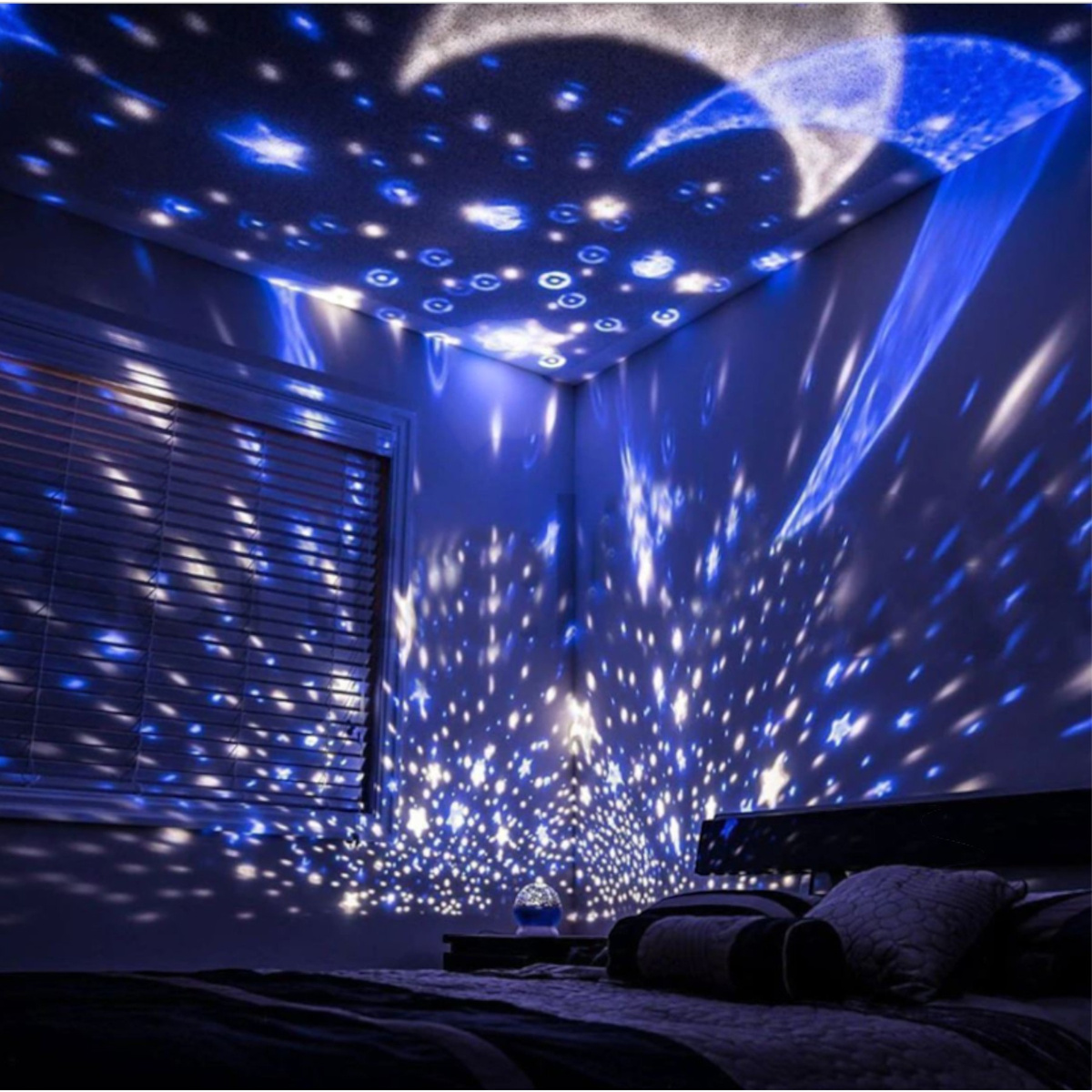 LAMPKA NOCNA PROJEKTOR GWIAZD LED 3w1 LAMPA OBROTOWA KOLOROWA OZDOBA POKOJU