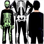 STRÓJ NA HALLOWEEN - KOŚCIOTRUP FLUORESCENCYJNY (ŚWIECI W CIEMNOŚCI) rozmiar L