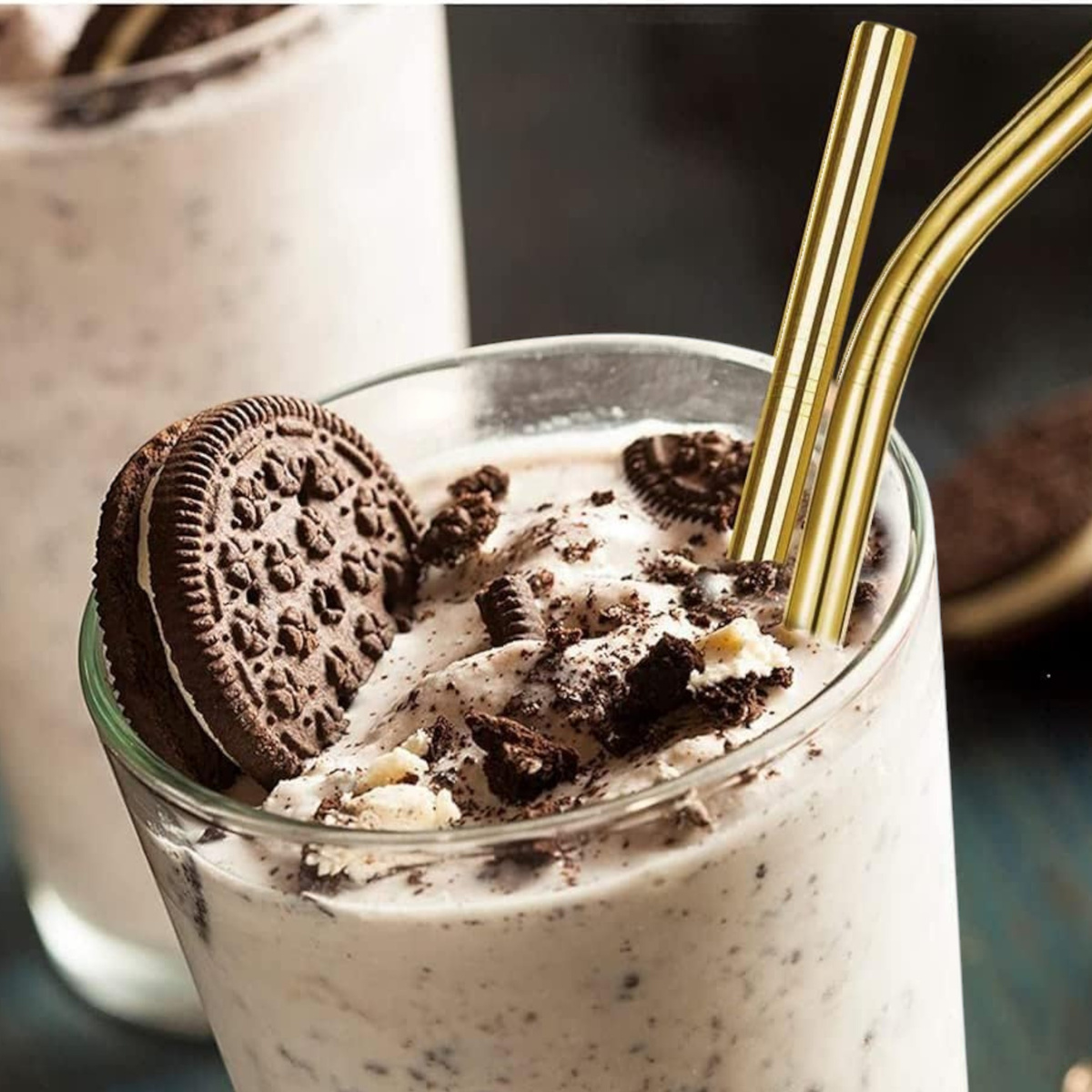 METALOWE SŁOMKI DO PICIA ZESTAW 2w1 SŁOMKA ZE STALI EKO RURKA WIELORAZOWA