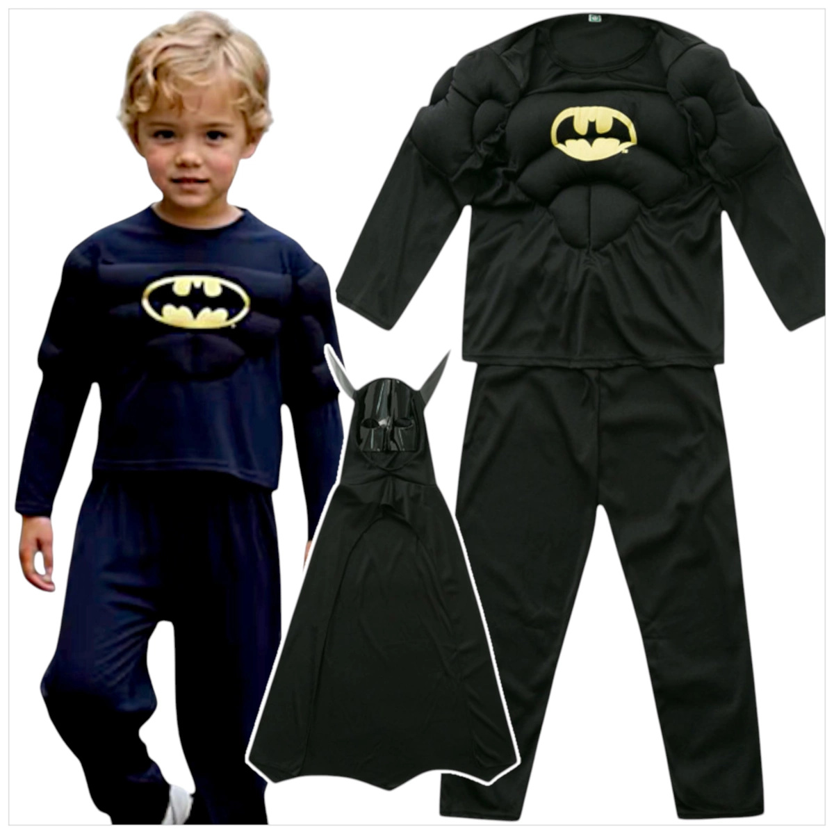 STRÓJ BATMAN DLA CHŁOPCA 3w1 KOSTIUM + MASKA rozmiar M
