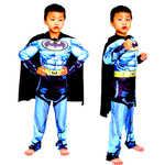 BATMAN - STRÓJ DLA CHŁOPCA GRUBY Z MIĘŚNIAMI DELUXE + MASKA NA TWARZ